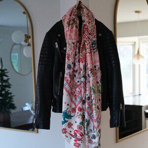 Large colourful silky scarf